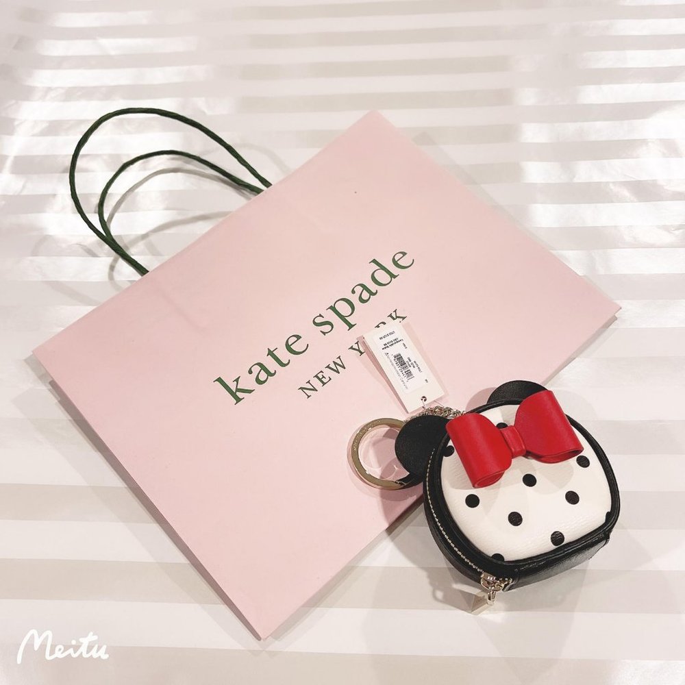 Kate Spade New York x Minnie Mouse Keychain/Bag Charm Black & White - Picture 3 of 4